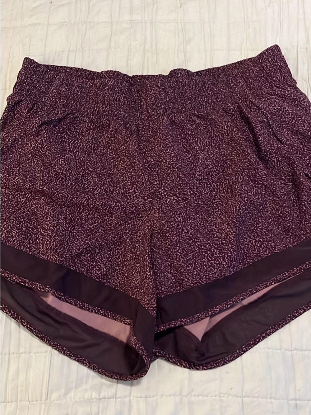 Athleta Maroon Speckled Running Shorts